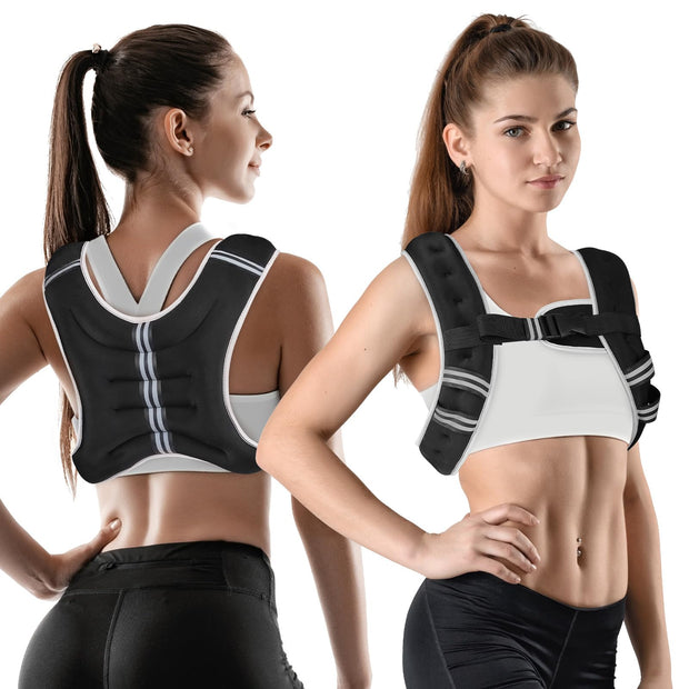 Weighted Vest Woman, 6lb/8lb/12lb/16lb/20lb, Adjustable Women Weighted Vest for Walking, Strength Training, Running, Fitness, Muscle Building, Black