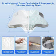 Pain Relief Cervical Pillow for Neck Support,Adjustable Ergonomic Pillow Cozy Sleeping,Odorless Orthopedic Memory Foam Pillows,Contour Bed Pillow for Side Back Stomach Sleeper