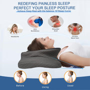 Pain Relief Cervical Pillow for Neck Support,Adjustable Ergonomic Pillow Cozy Sleeping,Odorless Orthopedic Memory Foam Pillows,Contour Bed Pillow for Side Back Stomach Sleeper
