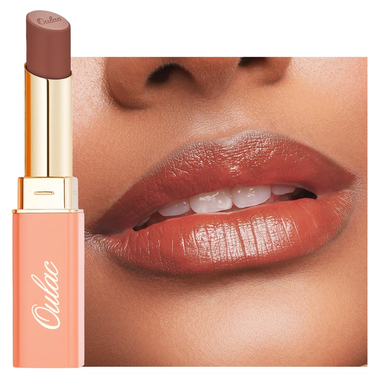 Oulac Beige Lipsticks for Women, Pale Nude Matte Lip Base, Full Coverage Lip Color, Satin Matte Finish, Cream Texture, Hydrating, Infused with Hyaluronic Acid, Vegan & Clean Beauty 4g SG01 Bare