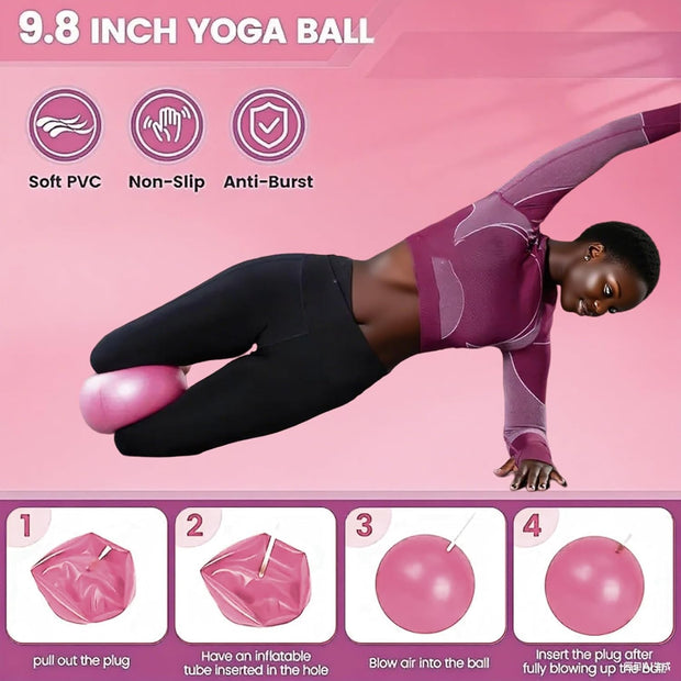 Pilates Ring and Ball Set, Pilates Ring Fitness Trainer, Booty Bands Stretching Equipment Pilates Mini Exercise Ball for Legs Arms and Thighs, Workout at Home Workout Equipment Women