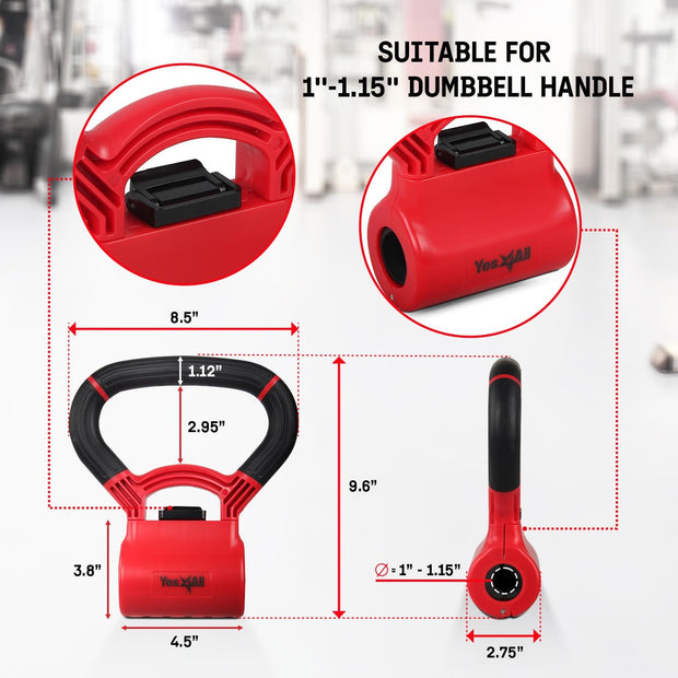 Yes4All Kettlebells Grip, Dumbbell Grip Handle, Convert Dumbbells into Kettlebell for Home Gym, Kettlebell for Weights Plate