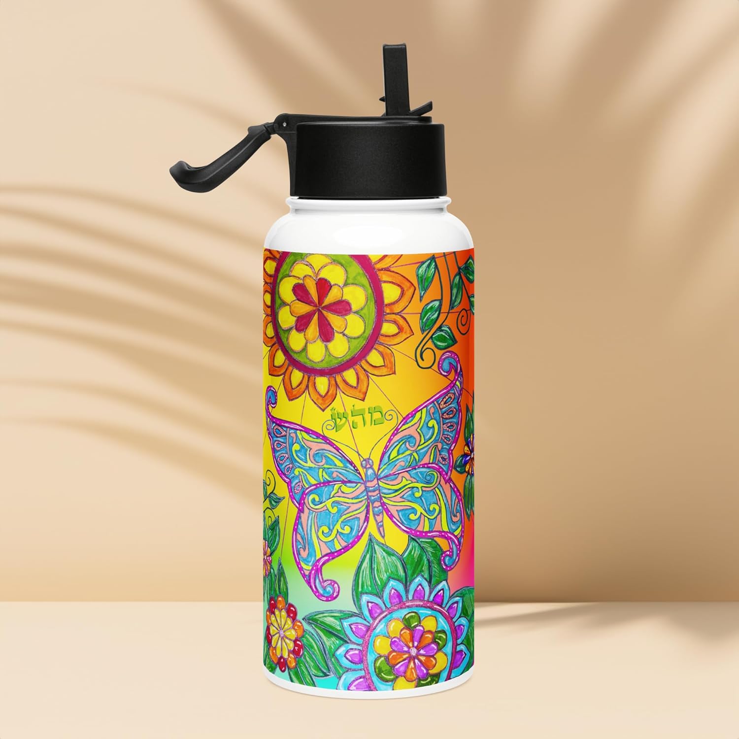 Insulated Stainless Steel Water Bottle with Straw, BPA-Free Sports Water Bottle, Great for Travel, 32 Oz, Very, Very, Colorful, Healing-05