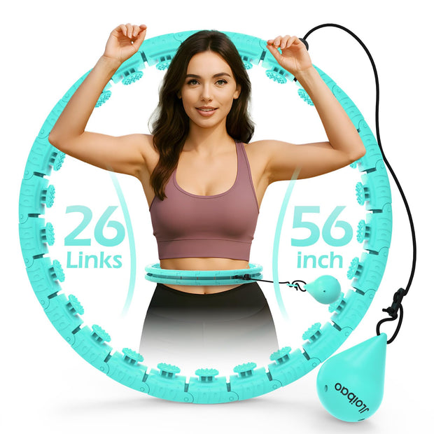 Weighted Hula Circle with 26/32 Links(56-66 Inch) for Adults Weight Loss, Infinity Fitness Hoop Plus Size, for Women Smart Exercise Equipment