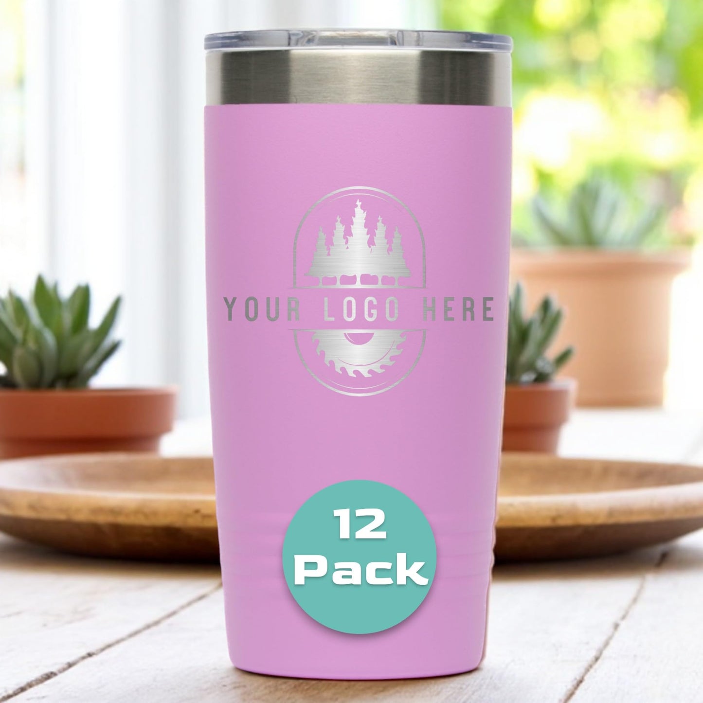 20oz Stainless Steel Tumbler - Upload Your Logo, Custom Engraved, Double Wall Vacuum Insulated Travel Mug, Ideal for Corporate Gifts, Events, and Sports Teams