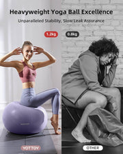 YOTTOY Anti-Burst Exercise Ball for Working Out, Yoga & Pregnancy, Extra Thick Workout Ball for Physical Therapy & Fitness