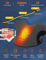 Wireless Heated Neck Stretcher for Pain Relief, Portable Cordless Neck Shoulder Cervical Traction Device with Graphene Heating Pad No Smell Magnetic Therapy Case Relaxer for TMJ Migraine Spine Alignme