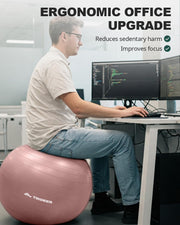 Trideer Yoga Ball – Anti-Burst Exercise Ball for Pregnancy, Office, Birthing, Stretching & Core Workout – Home Gym & Therapy