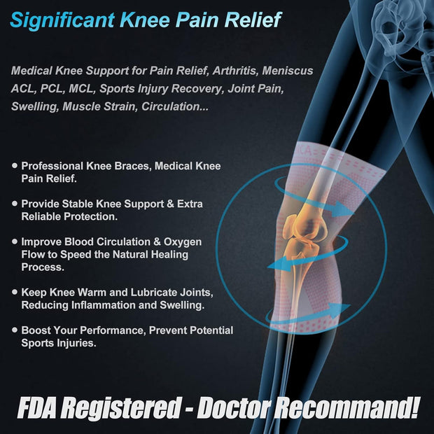 NEENCA Professional Knee Brace for Pain Relief, Medical Knee Support with Patella Pad & Side Stabilizers, Compression Knee Sleeve for Meniscus Tear, ACL, Joint Pain, Runner, Workout - FSA/HSA Eligible