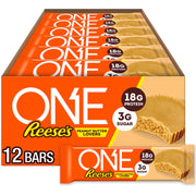 ONE Protein Bars, NEW Hershey's Double Chocolate, Gluten Free with 18g Protein and 3g Sugar, Pantry Staples 2.12 oz (12 Pack)
