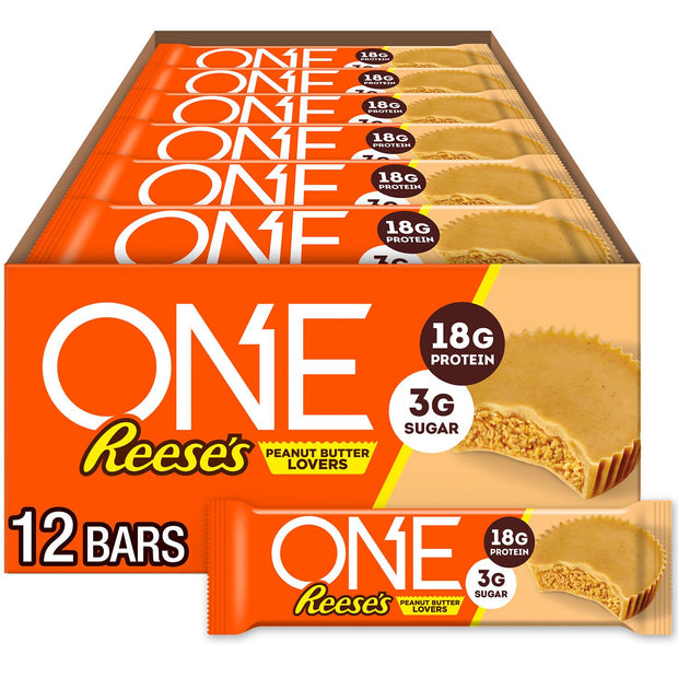 ONE Protein Bars, Hershey's Cookies 'n' Creme, Gluten Free with 18g Protein and 3g Sugar, Pantry Staples, 2.12 oz (12 Count)