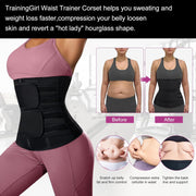 TrainingGirl Women Waist Trainer Cincher Corset Tummy Control Workout Sweat Band Slimmer Belly Belt Weight Loss Sports Girdle