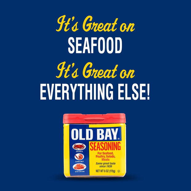 OLD BAY Seasoning, Classic Seafood, Non GMO, Gluten Free, Unique Blend of 18 Herbs & Spices for Shrimp, Crab Dip, Seafood & More, 6 oz