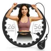 Weighted Hula Circle with 26/32 Links(56-66 Inch) for Adults Weight Loss, Infinity Fitness Hoop Plus Size, for Women Smart Exercise Equipment