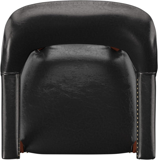 Steve Silver Furniture Tournament Arm Dining Chair with Casters, Upholstered w/Nailhead Trim, for Living Room, Dining Room, Vegan Leather, 18-Inch Seat Height, 25" W x 25" D x 31" H, Black