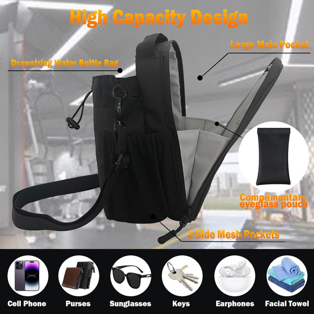 Magnetic Gym Bag for Men and Women Magnetic Bottle Bag with Secure Attachment for Gym, Travel and Workouts Design Keeps Belongings Clean and Organized Fits Water Bottles, Phone Essentials