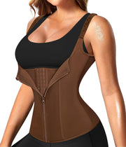 Nebility Waist Trainer for Women Corset Shapewear with Zipper Women's Waist Cincher Tank Top with Adjustable Straps