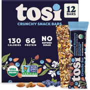 Tosi Nut Bars, Cashew Coconut, Healthy Snacks for Adults & Kids, Plant Based Crunchy Bars (6G Protein), Organic Keto Snacks, Vegan, Gluten & Soy Free, Low Sugar, Omega 3s, 1oz, 12-Pack