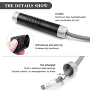 Redify Weighted Jump Rope for Workout Fitness(1LB), Tangle-Free Ball Bearing Rapid Speed Skipping Rope for MMA Boxing Weight-loss,Aluminum Handle Adjustable Length 9MM Fabric Cotton+9MM Solid PVC Rope (Grey)