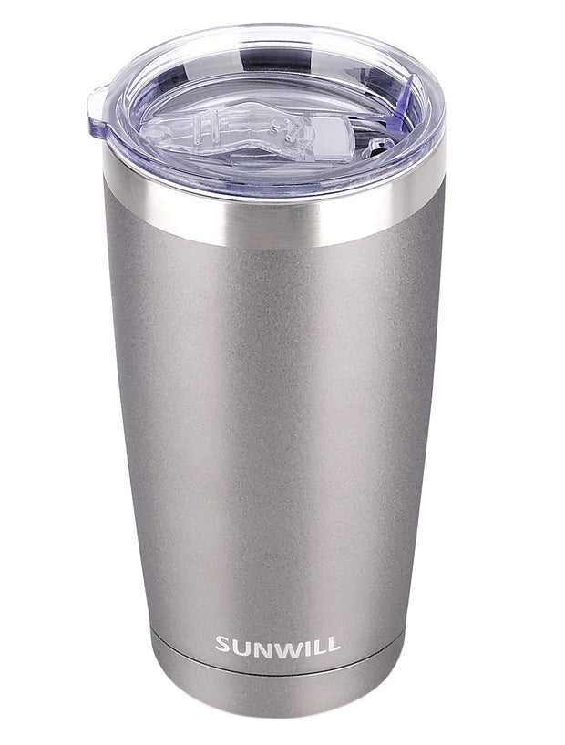 SUNWILL Travel Coffee Tumbler 20 oz, Insulated Mug with Lid, Stainless Steel Cup for Outdoor, Powder Coated Navy