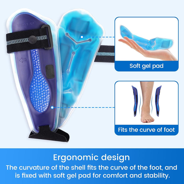 Velpeau Ankle Stabilizer Brace for Sprain, Ligament Injury (Grade 1 to 2), Tendonitis, Adjustable Stirrup Ankle Support Splint for Women and Men,Reversible Left & Right Foots,One Size(Foam Pads, Blue)