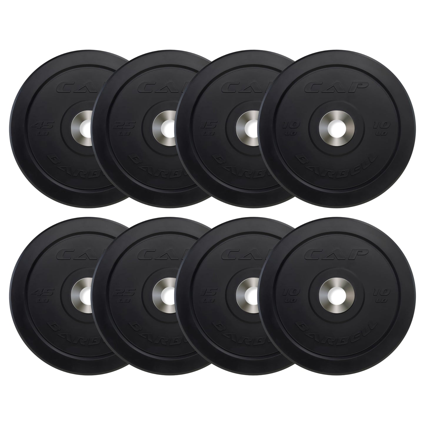 CAP Barbell 2-Inch Olympic Bumper Plate Weight Set | 100-370 lbs | Multiple Options