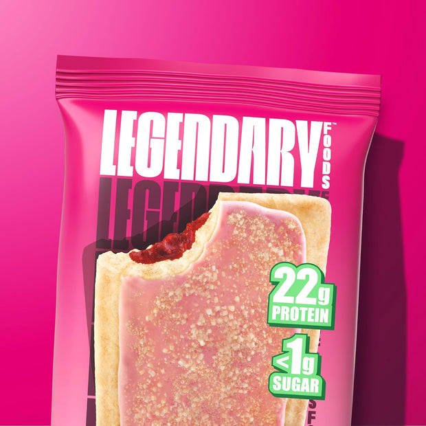 Legendary Foods 22g Protein Pastry - 0g Added Sugar, Low Carb and Gluten Free Keto Snack, Diabetic Friendly High Nutrient Alternative – 8x Cherry Crumble Bars