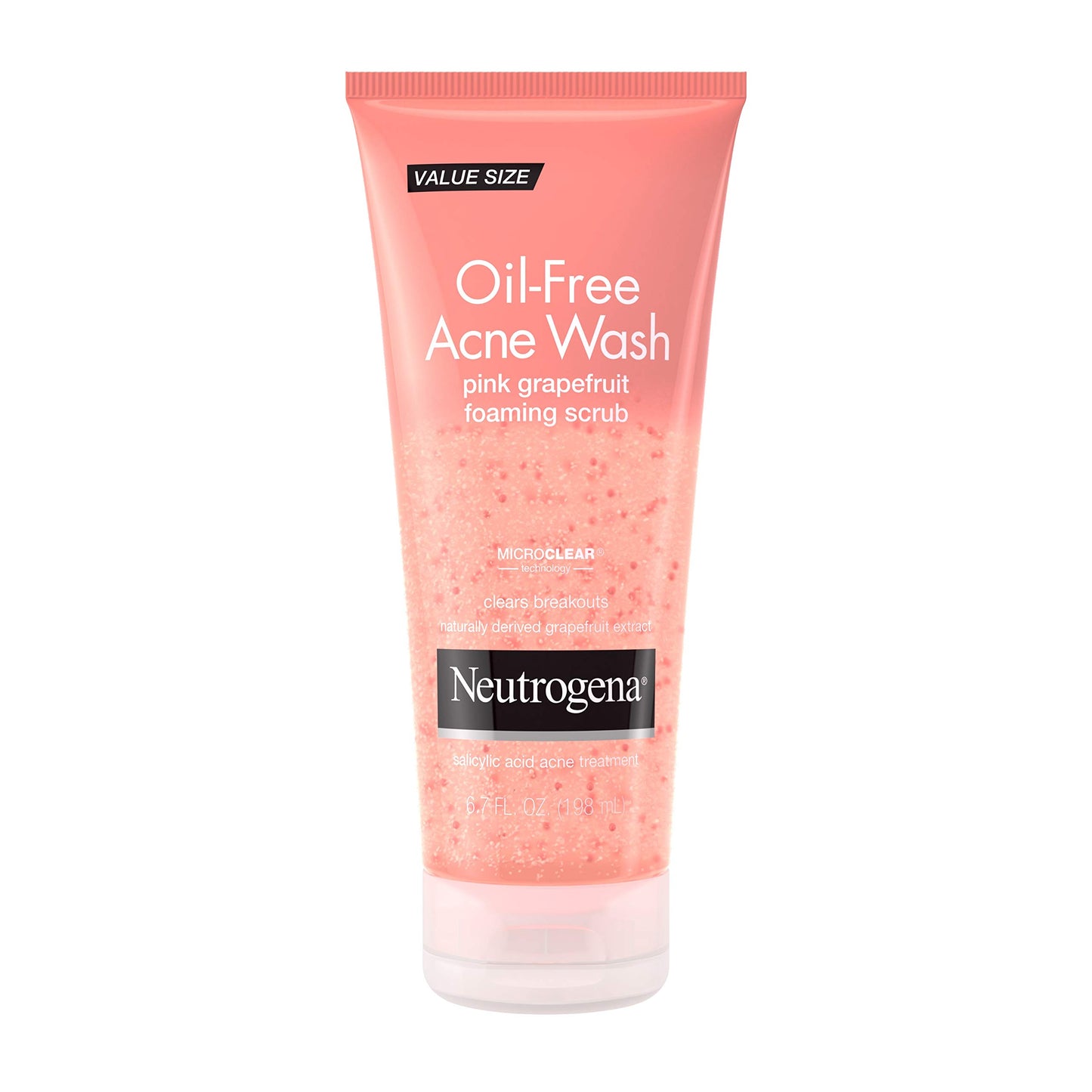Neutrogena Oil Free Pink Grapefruit Acne Face Wash with Vitamin C, 2% Salicylic Acid Acne Treatment, Gentle Foaming Facial Scrub to Treat & Prevent Breakouts, 6.7 fl. Oz, 3 Pack