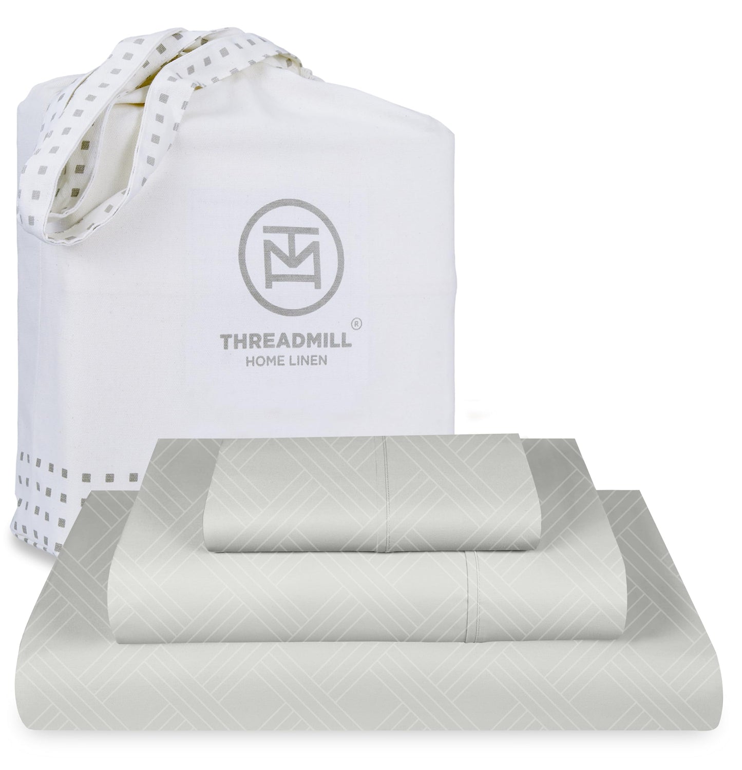Threadmill Luxury 100% Cotton King Size Sheets Set- 800 Thread Count Jacquard Celine Hotel White, Better Than Egyptian Cotton,4 Pc Striped Bed Set, Damask Bed Sheets with 16" Deep Pocket