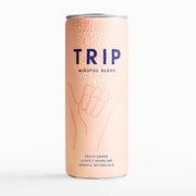 Trip Mindful Blend, Lightly Sparkling Adaptogen Seltzer, Mocktail w/ 120mg Magnesium Citrate with Ashwagandha, Lions Mane & L Theanine, No Added Sugar, Vegan, Peach Ginger, 12 Oz, 12Pk