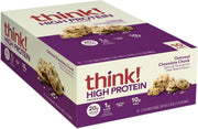think! Protein Bars, High Protein Snacks, Gluten Free, High Fiber, Oatmeal Chocolate Chunk, 10 Count