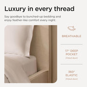 Threadmill 100% American Certified Supima Cotton Sheets King Size - 1200 Thread Count, 4Pc King Size Sheets Set, Smooth Sateen, Ultra Luxury Bed Sheets, 17" Deep Pocket King Sheet Set - White Sheets