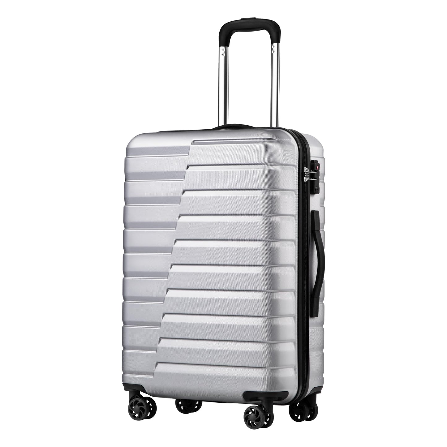 Coolife Expandable Suitcase Luggage set PC ABS TSA Lock Spinner Carry on 3 Piece Sets (blue)