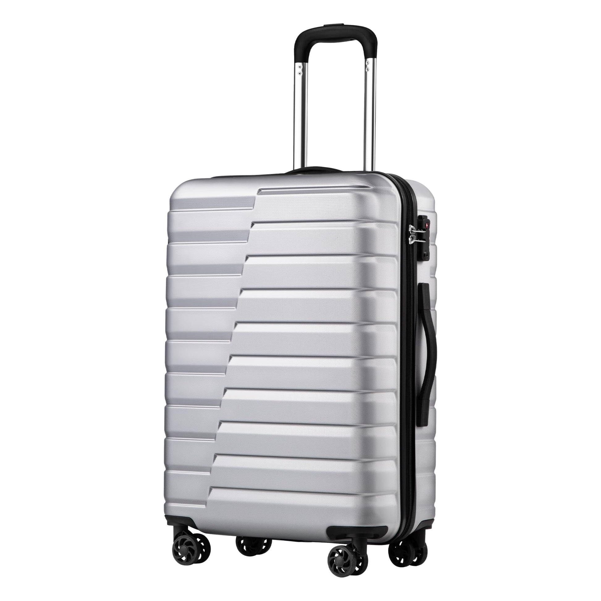 Coolife Expandable Suitcase Luggage set PC ABS TSA Lock Spinner Carry on 3 Piece Sets (blue)
