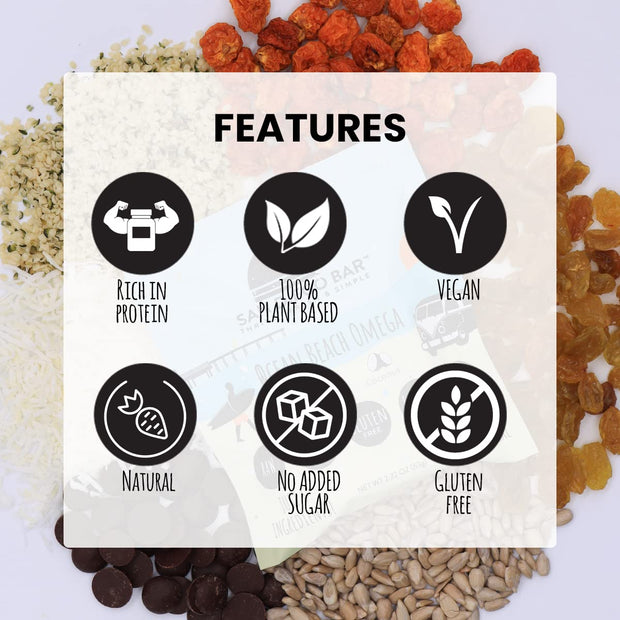 San Diego Bar-Chula Vista Chile | Chile Mild Heat | RAW & Vegan Protein Bars | Sugar-Free | Gluten Free | Breakfast Bars | Energy Bars | Snack Bars | 6 Whole Food Ingredients | 10g Plant-Based Protein