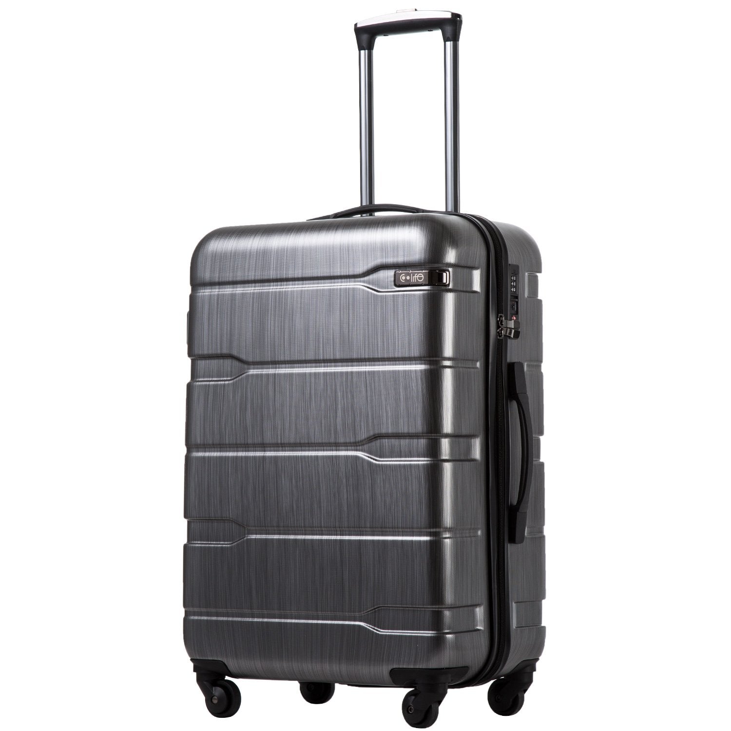 Coolife Luggage Expandable 3 Piece Sets PC+ABS Spinner Suitcase 20 inch 24 inch 28 inch (white, 3 piece set)