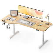 FEZIBO 44 x 24 Inches Standing Desk, Height Adjustable Electric Standing Desk, Stand up Table, Sit Stand Home Office Desk with Splice Board, Light Rustic Brown