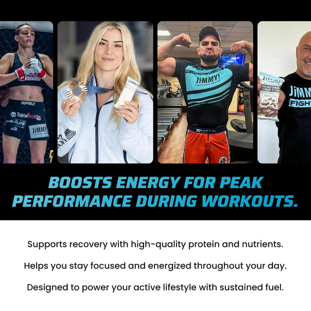 JiMMYBAR! - Cookies N Cream Protein Bars 19g Protein Bar - 7g Low Sugar - 12 Count - 58g Health Bars - Functional Snack with Real Food Ingredients - Hand-Drizzled Chocolate - Made With Real Peanuts