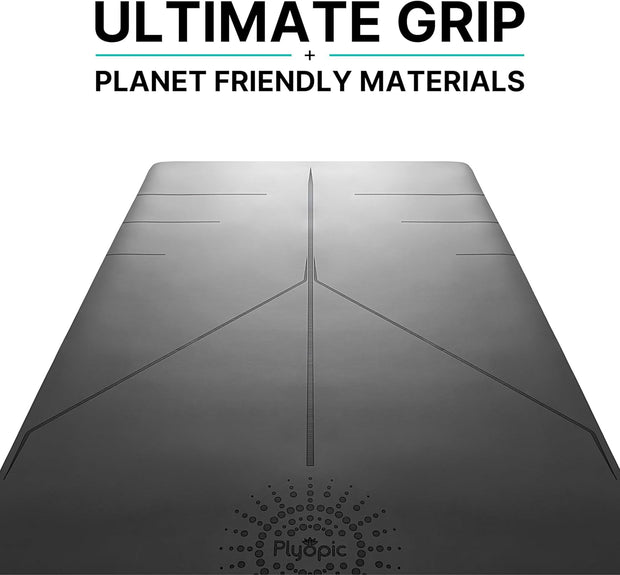 Plyopic. Ultra-Grip Pro Yoga Mat – EXTREME Non-Slip Performance - Dry Grip & Wet Grip - Alignment Lines - Comfortable & Sweat Resistant - For Yoga, Pilates, Exercise, Workout, Bikram & Hot Yoga