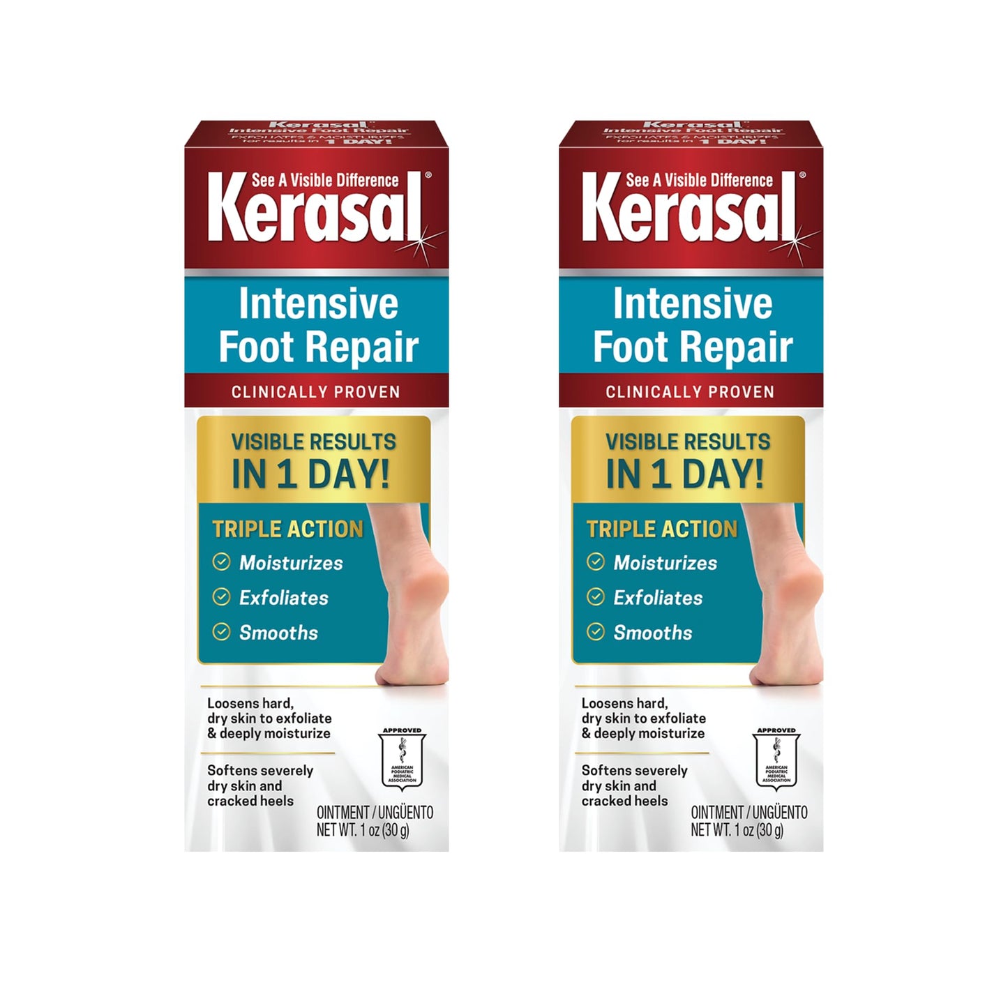 Kerasal Intensive Foot Repair Skin Healing Ointment, 1 Oz and Moisturizing Gel Socks, One Pair (Packaging May Vary)