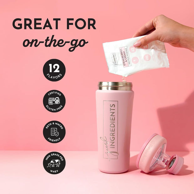 Protein Powder Made with 100% Grass Fed, Non Denatured Whey | Four Different Protein Sources from Organic Whole Food Ingredients | 12 Servings | 22g Protein (12 Servings, Sample Variety Pack)