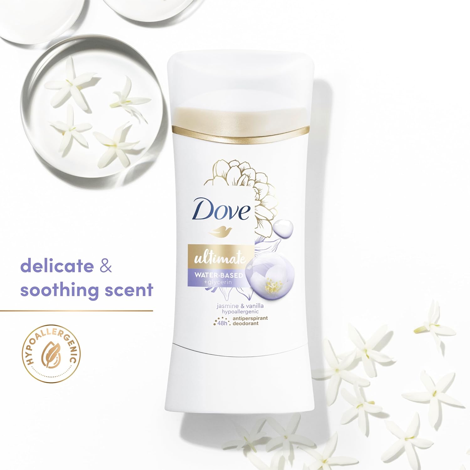 Dove Ultimate Antiperspirant Deodorant Stick Jasmine & Vanilla 2.6 oz