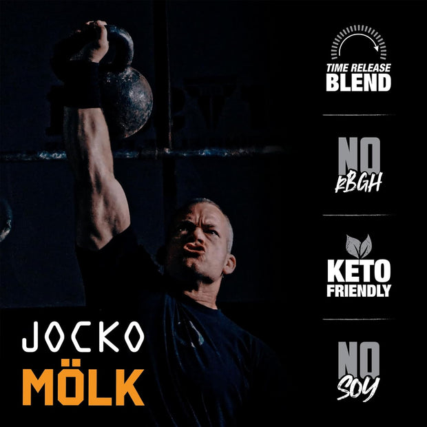 Jocko Mölk Whey Protein Powder - Keto, Probiotics, Grass Fed, Digestive Enzymes, Amino Acids, Sugar Free Monk Fruit Blend - Supports Muscle Recovery and Growth (Pumpkin New)
