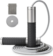 Weighted Jump Rope for Men, Women (1.5LB) - Alloy Steel Handles, Speed Skipping Rope, Gym,Indoor/Outdoor - Fitness, Workout, Boxing - Solid PVC & Cotton Rope