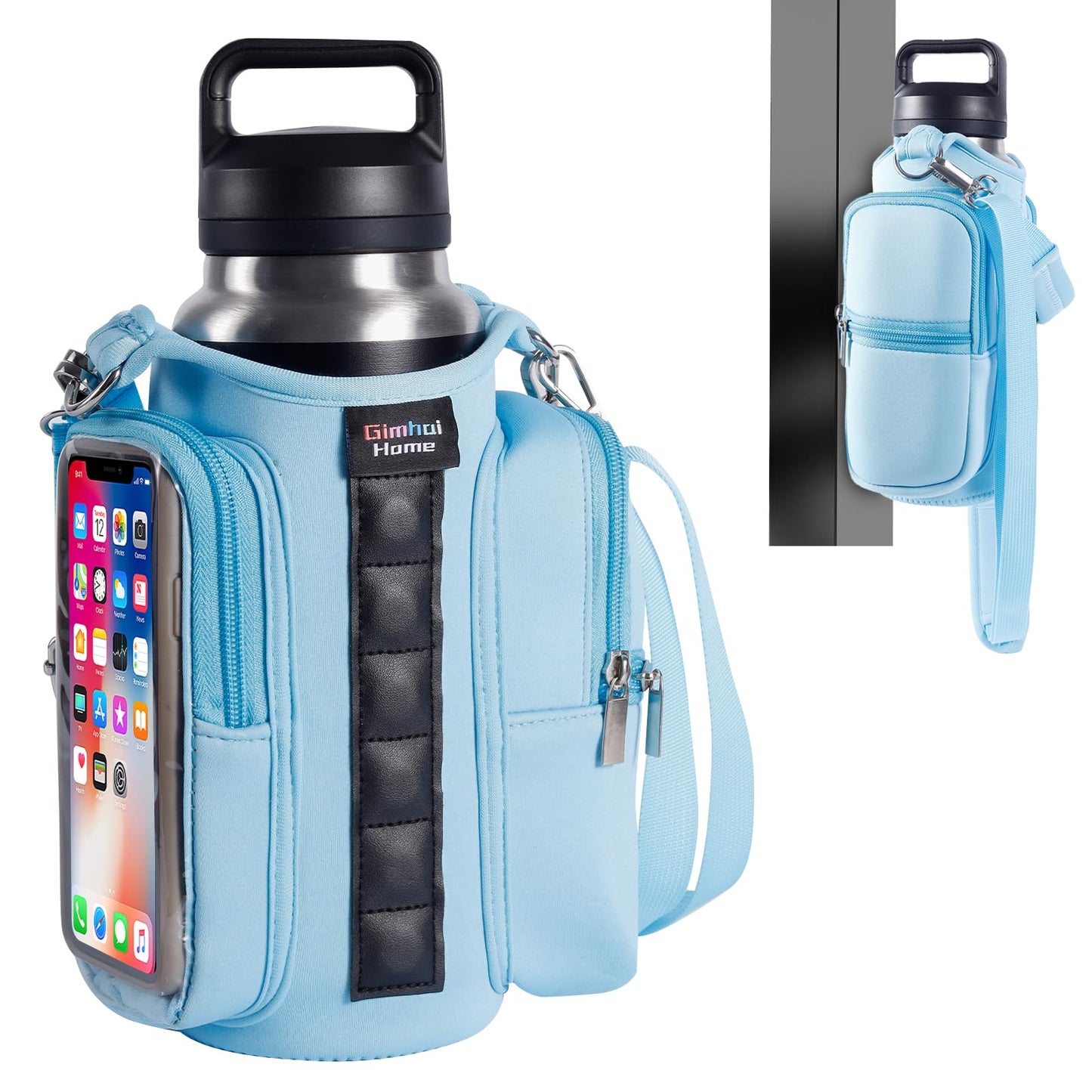 Magnetic Gym Bags for Men & Women with Adjustable Strap,Magnetic Bag Company Water Bottle Holder for Travel, Work,Sports,Water Bottle Sling Bag with Pocket