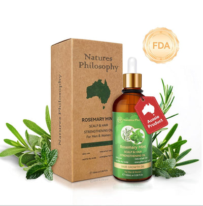 NP NATURES PHILOSOPHY Hair Growth Oil, Rosemary Oil for Hair Growth 3.38 fl oz, Anti-Hair Loss, Quickly Absorbed & Non-Greasy, Aussie Organic Hair Serum for All Hair Types, for Men and Women