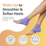 ZenToes Moisturizing Socks for Cracked Heel Treatment - Vitamin E, Olive Oil and Jojoba Oil Infused Heel Socks to Soften and Hydrate (Fuzzy Lilac Purple, Regular)