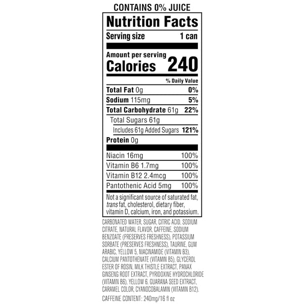 Rockstar Punched Energy Drink, Pineapple, 16 Fl Oz Cans (Pack of 12)