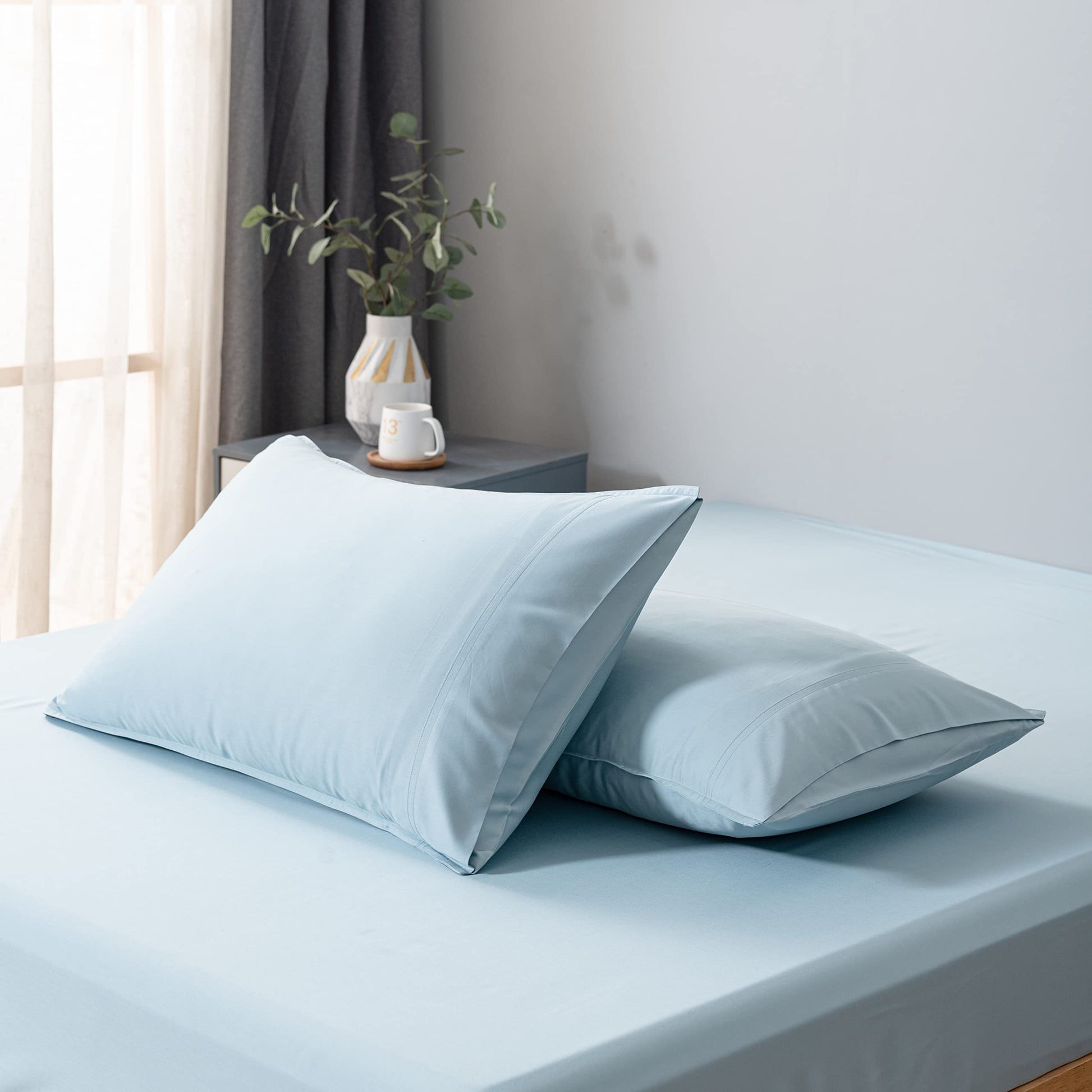 Bella Coterie | Luxury Standard Size Pillowcase Set | 100% Organically Grown Bamboo Viscose | Ultra Soft | Cooling | 2 Pcs [White]