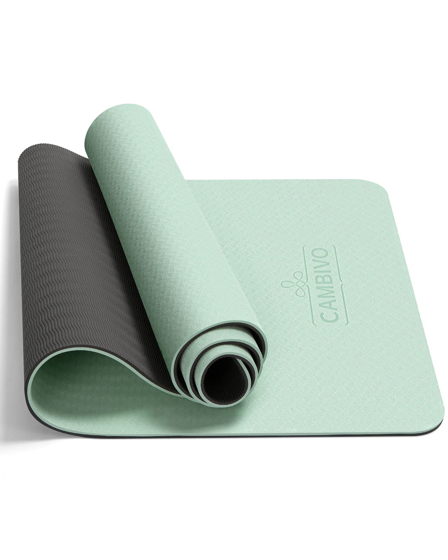 CAMBIVO Yoga Mat for Women Men Kids, 1/3 & 1/4 & 2/5 Inch Extra Thick Yoga Mat Non Slip, 72" x 24" TPE Yoga Mats, Workout Mat with Carrying Strap for Yoga, Pilates and Floor Exercises